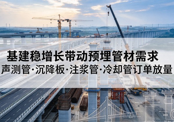 潢川基建稳增长带动预埋监测管材需求，声测管、沉降板、注浆管订单持续放量